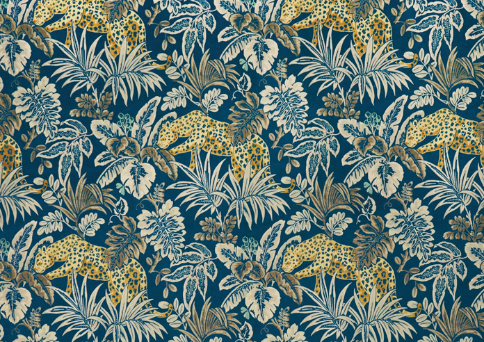 Leopard, Indigo - Fabric Only - Image 3